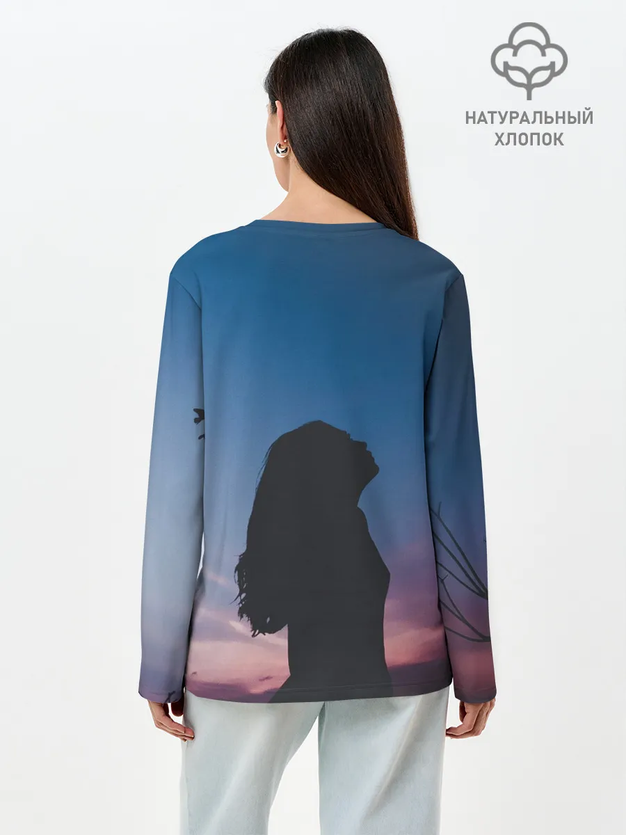 Лонгслив женский. Хлопок / Девушка