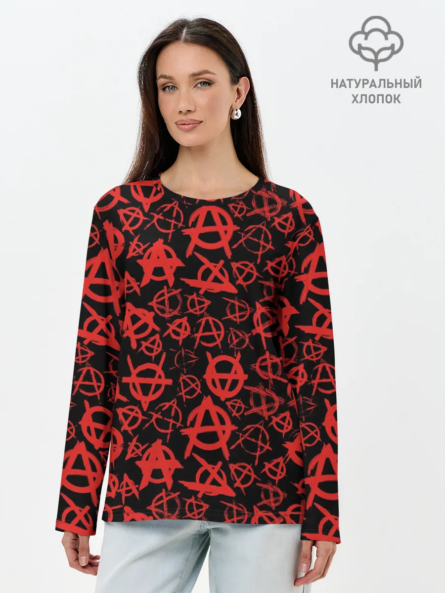 Лонгслив женский. Хлопок / Анархия