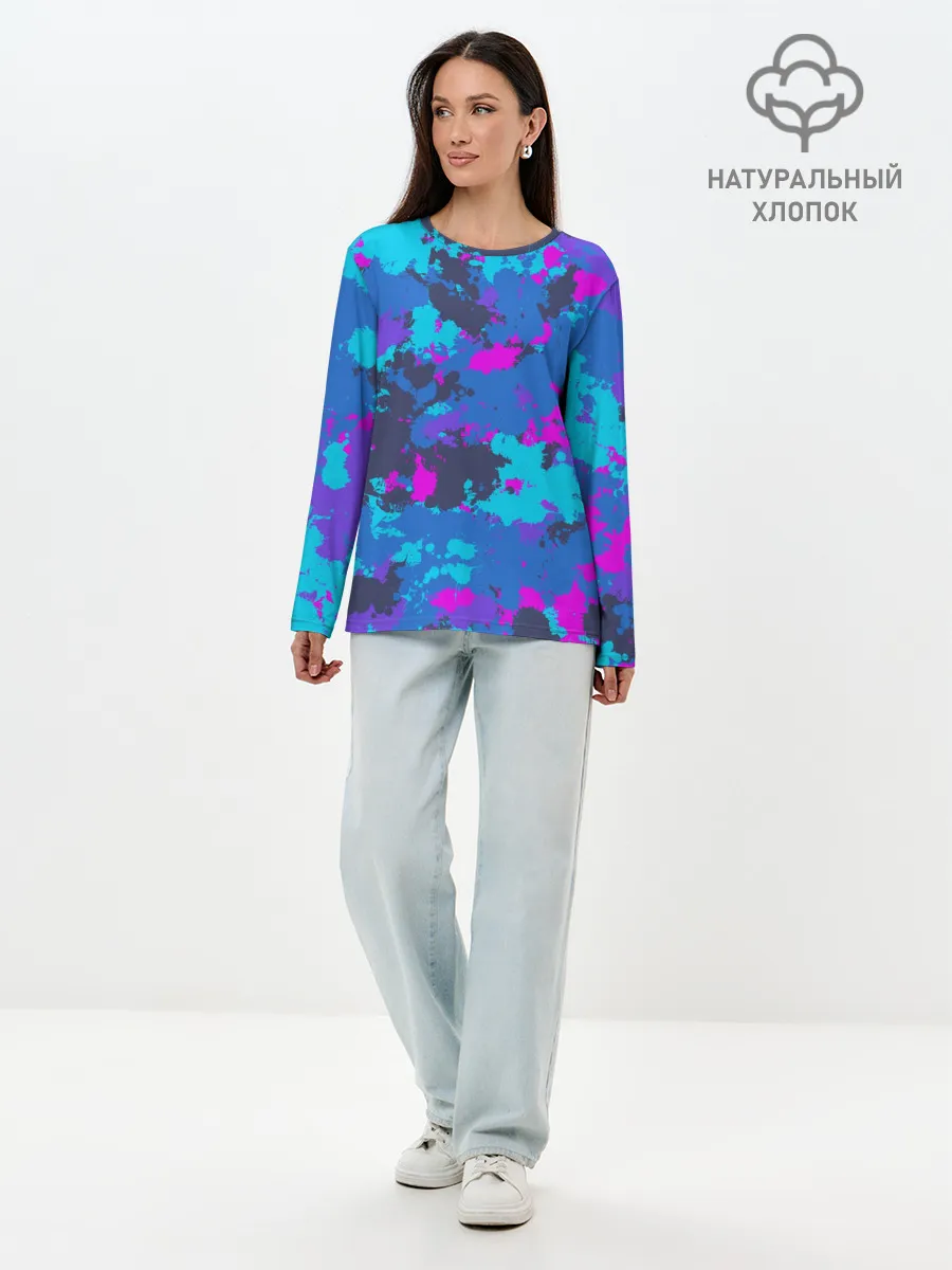 Лонгслив женский. Хлопок / Неоновые краски