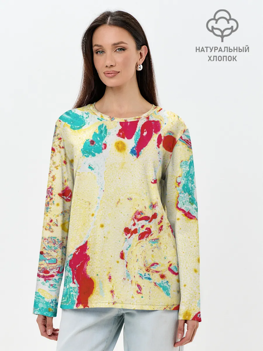 Лонгслив женский. Хлопок / Текстура