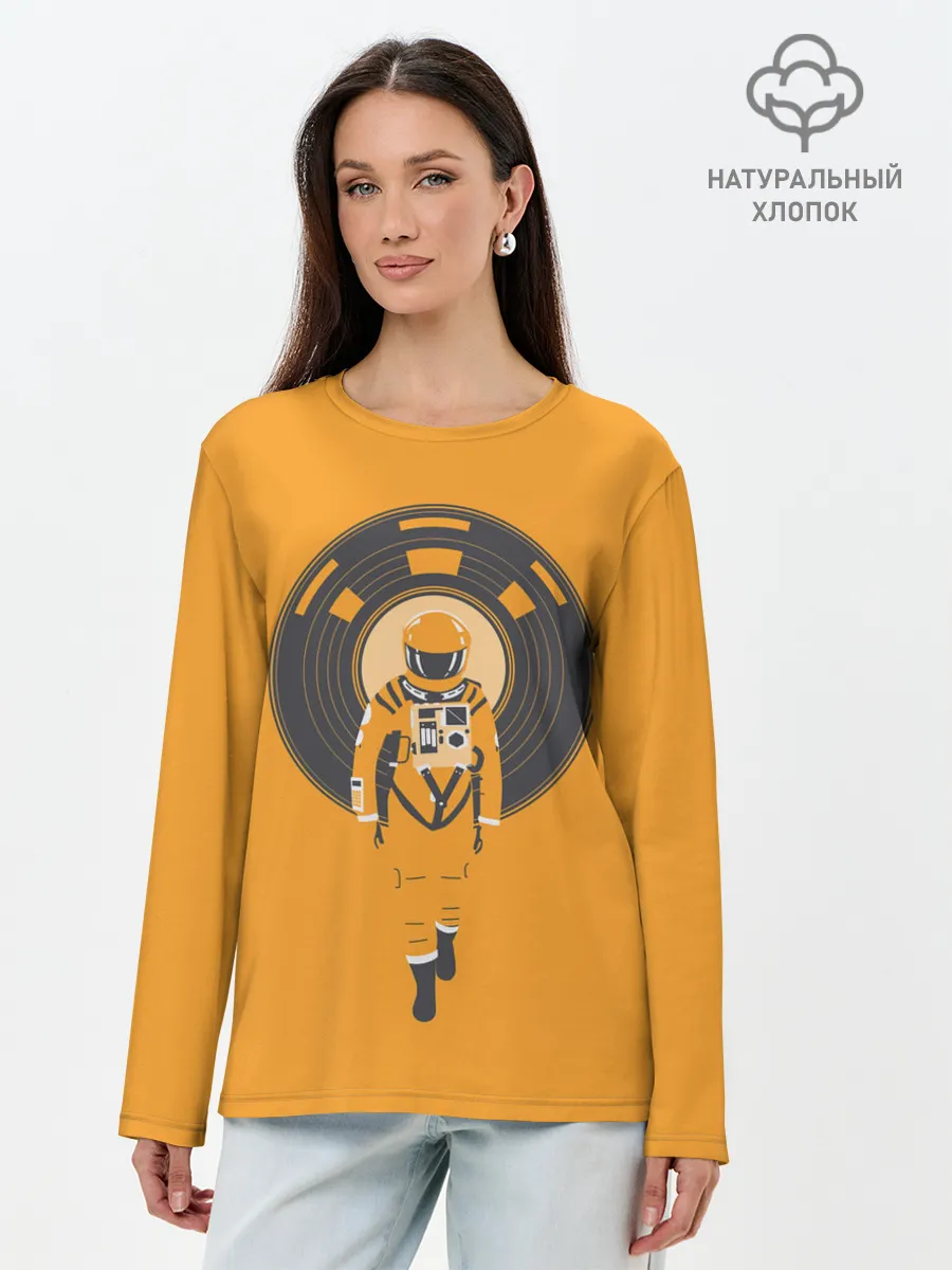 Лонгслив женский. Хлопок / Космонавт