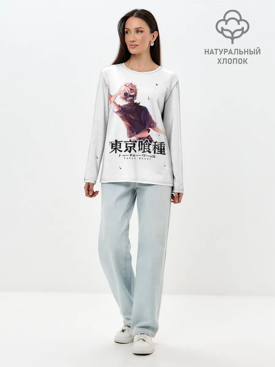 Лонгслив женский. Хлопок / Канеки Кен | Токийский гуль