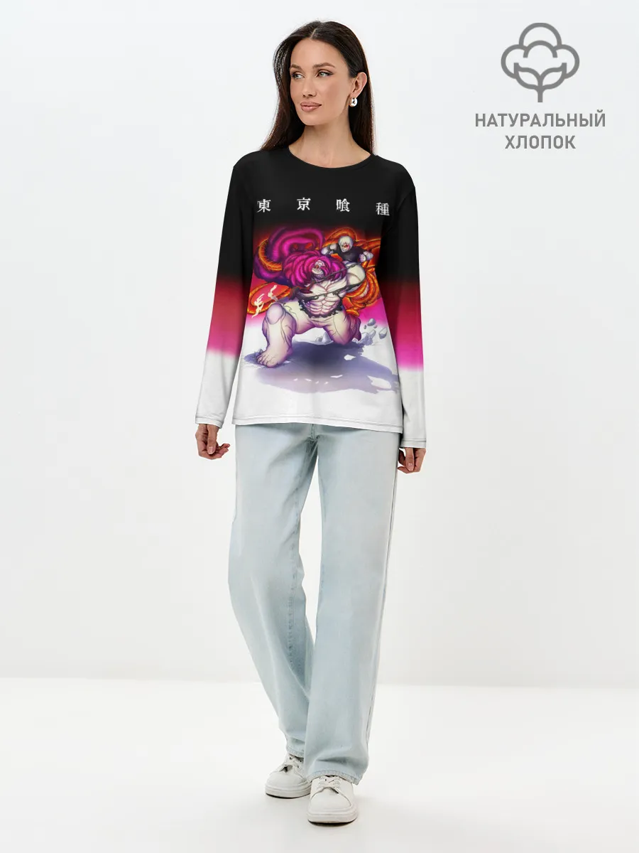 Лонгслив женский. Хлопок / Какуджа Токийский гуль