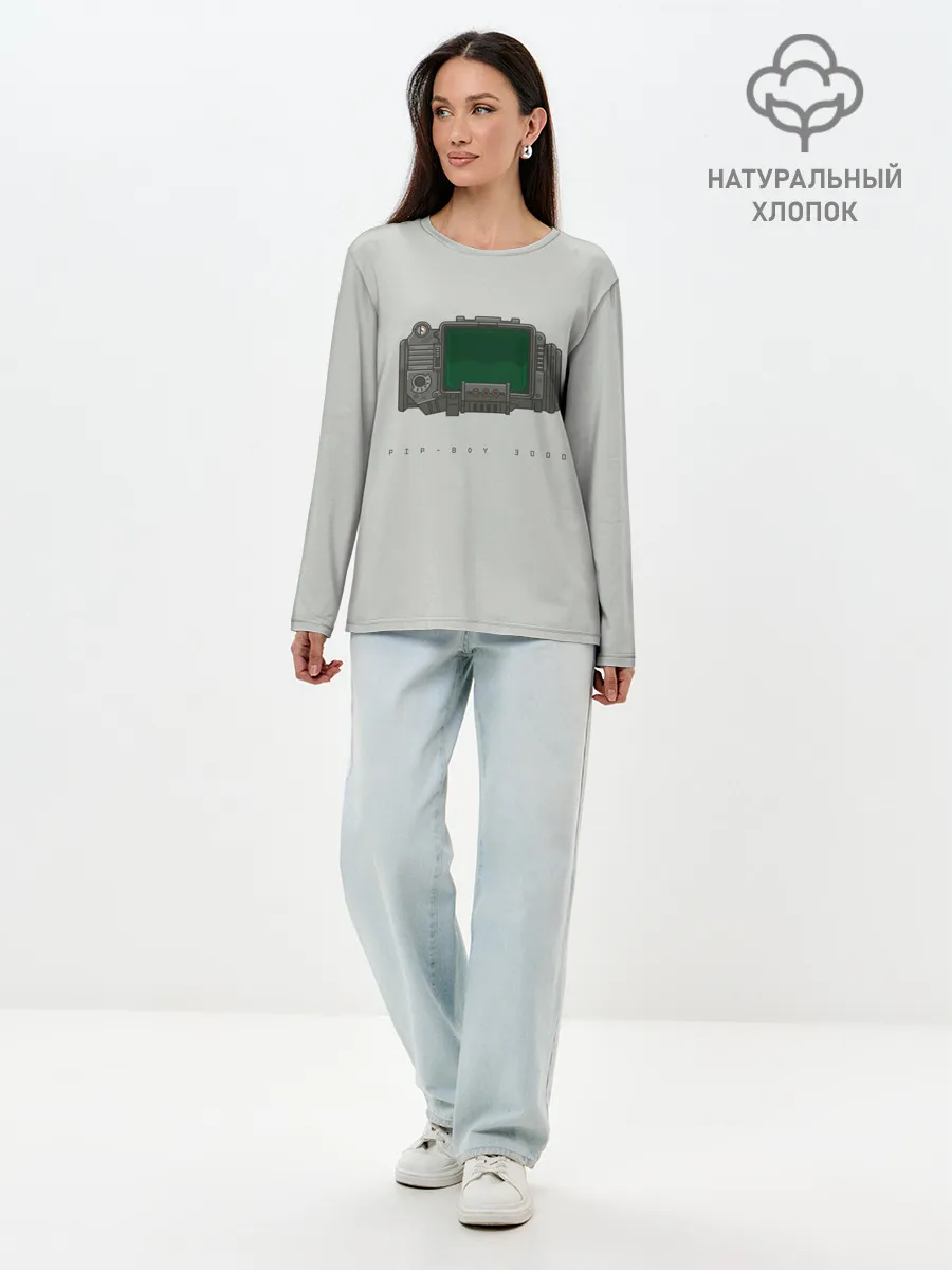 Лонгслив женский. Хлопок / Пип бой
