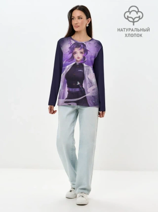 Лонгслив женский. Хлопок / КЛИНОК РАССЕКАЮЩИЙ ДЕМОНОВ