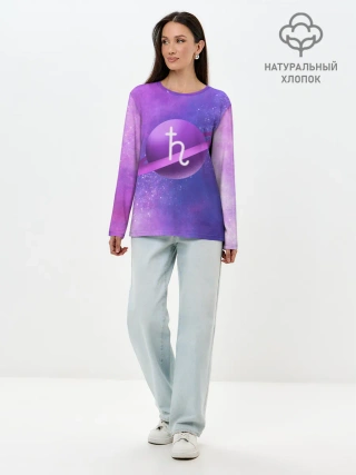 Лонгслив женский. Хлопок / Сатурн