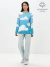Лонгслив женский. Хлопок / Небо