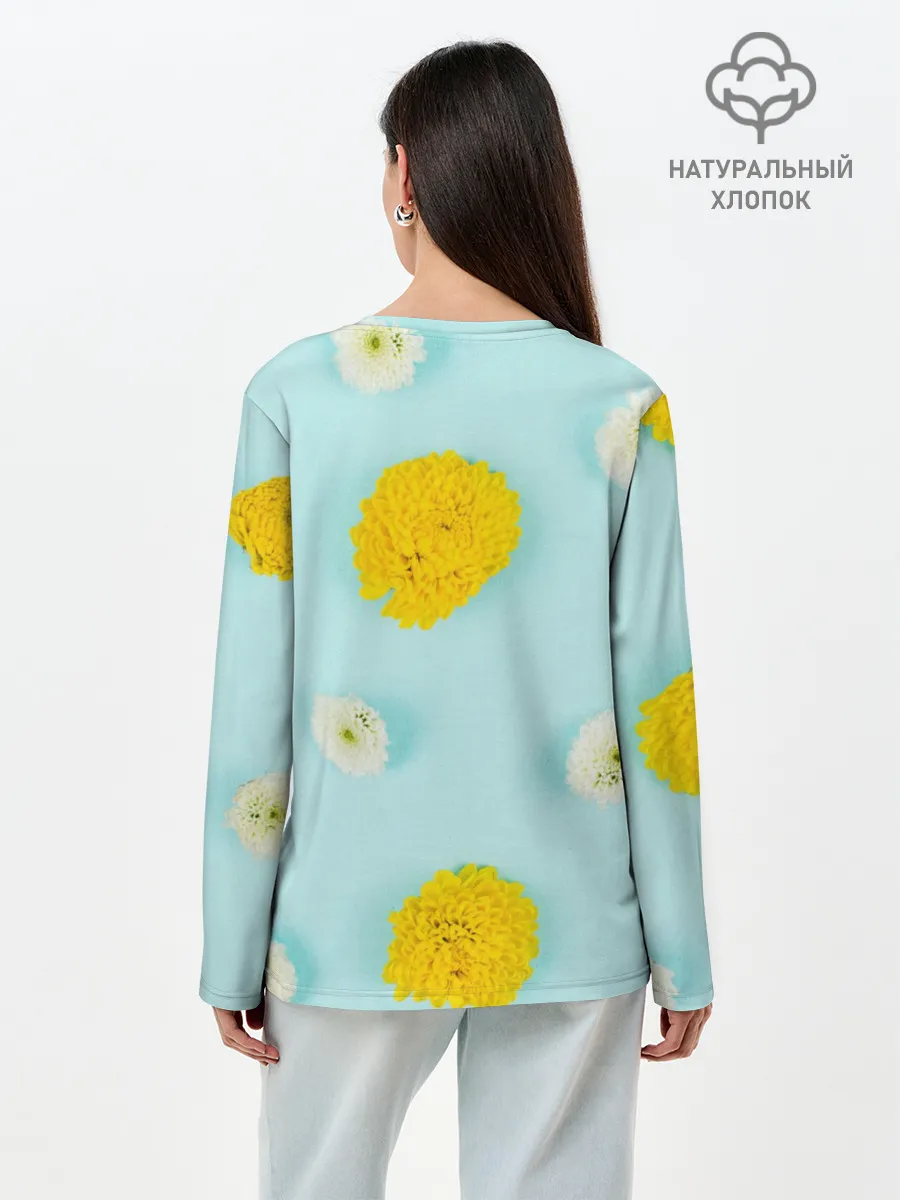 Лонгслив женский. Хлопок / Одуванчики / Dandelions