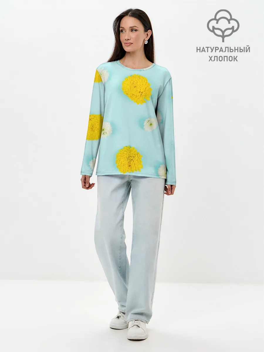 Лонгслив женский. Хлопок / Одуванчики / Dandelions