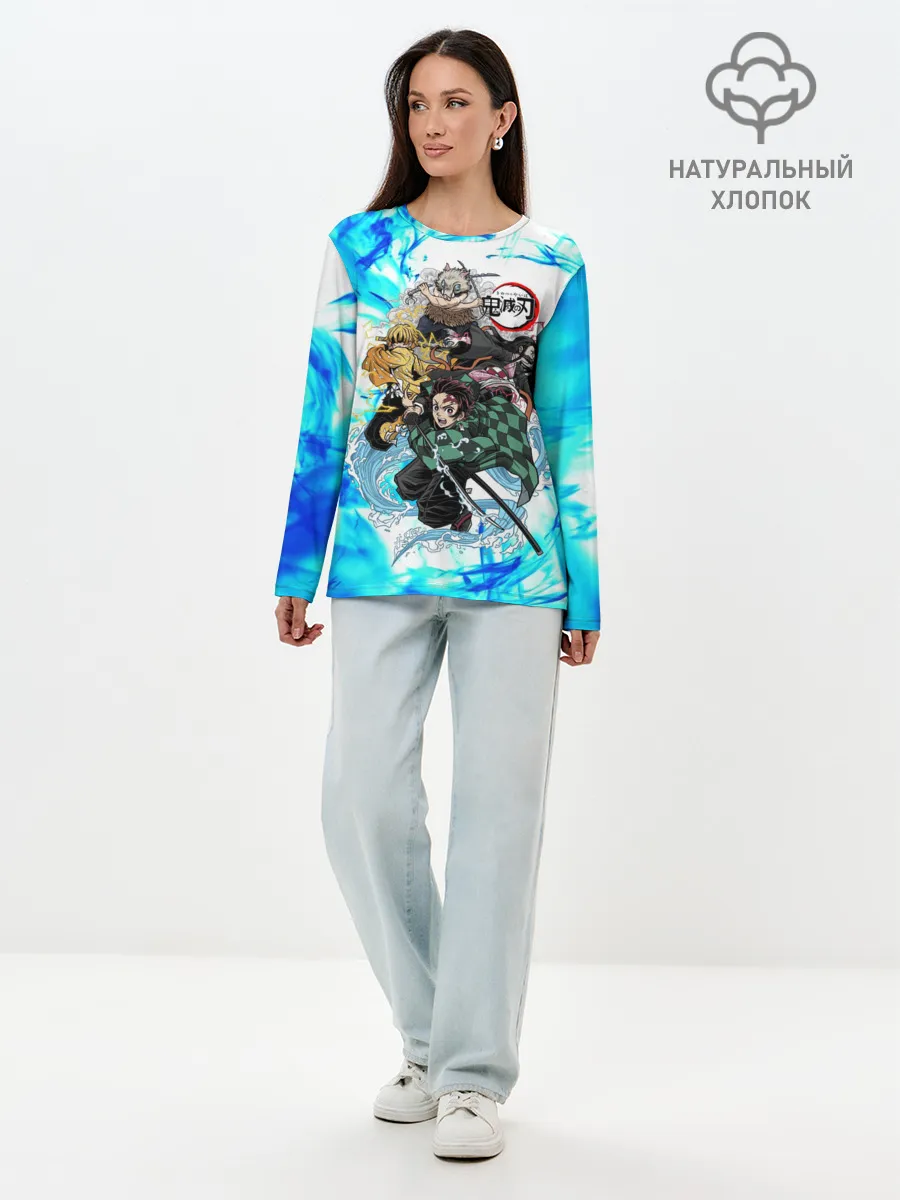 Лонгслив женский. Хлопок / КЛИНОК РАССЕКАЮЩИЙ ДЕМОНОВ