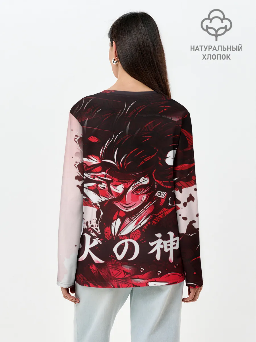 Лонгслив женский. Хлопок / КЛИНОК РАССЕКАЮЩИЙ ДЕМОНОВ