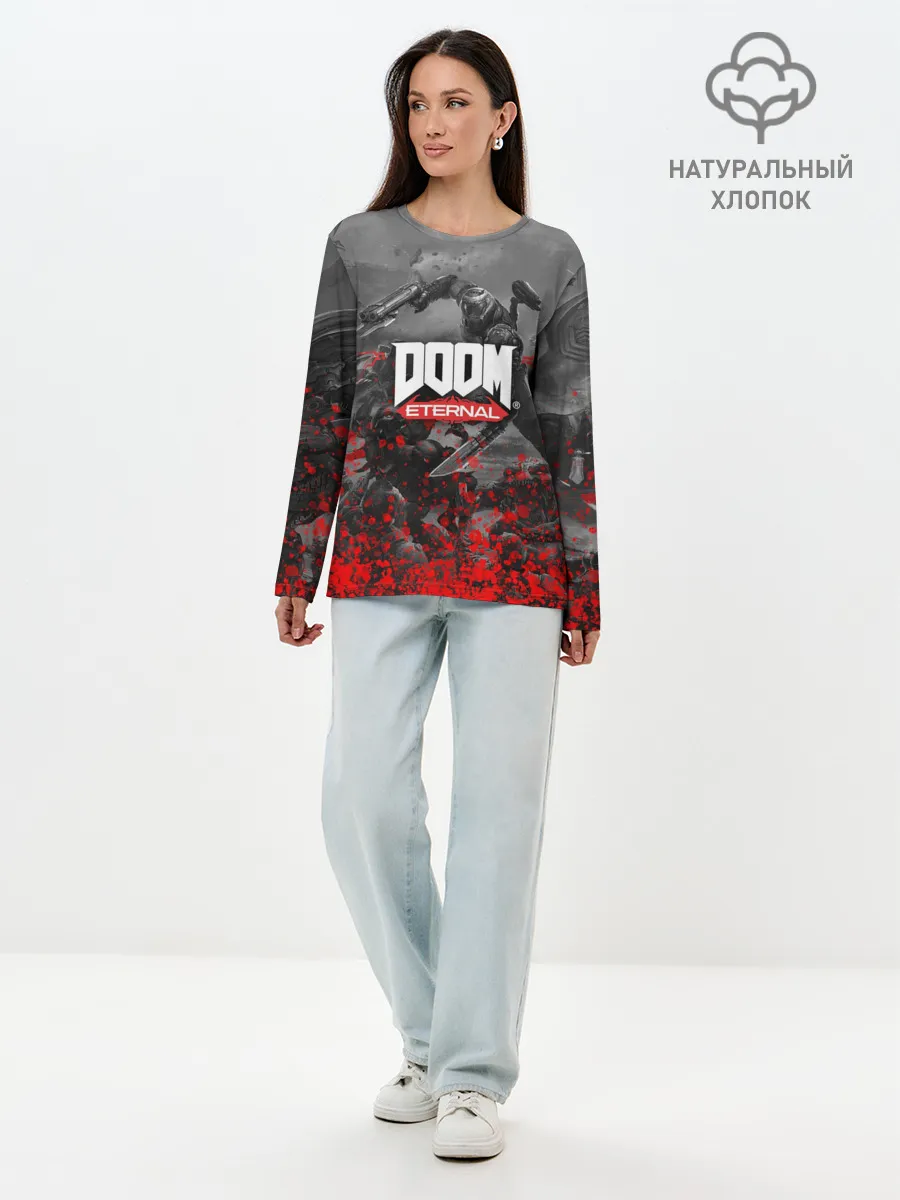 Лонгслив женский. Хлопок / DOOM