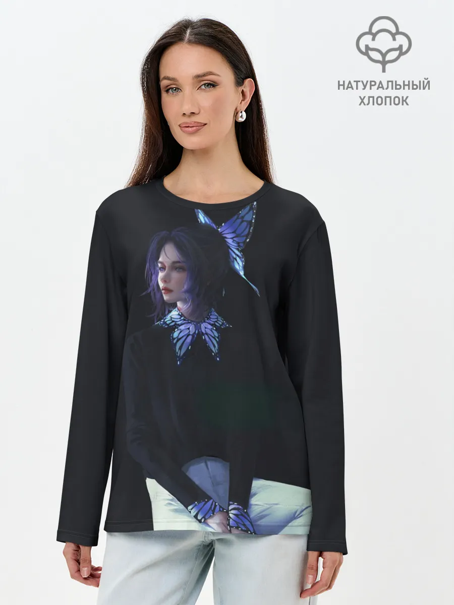 Лонгслив женский. Хлопок / КЛИНОК РАССЕКАЮЩИЙ ДЕМОНОВ