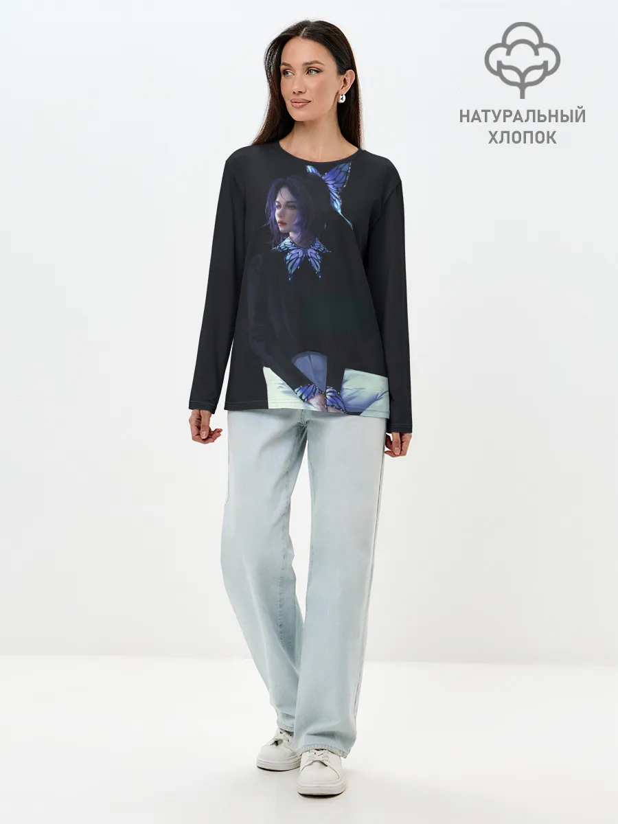 Лонгслив женский. Хлопок / КЛИНОК РАССЕКАЮЩИЙ ДЕМОНОВ