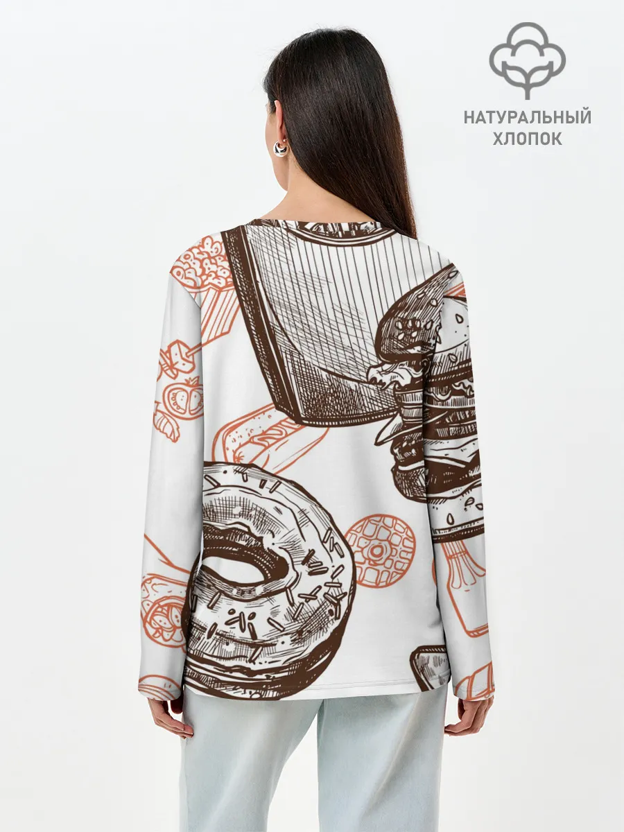 Лонгслив женский. Хлопок / Вкусности