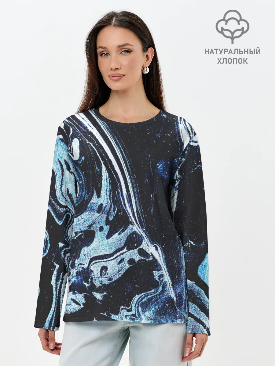 Лонгслив женский. Хлопок / Текстура