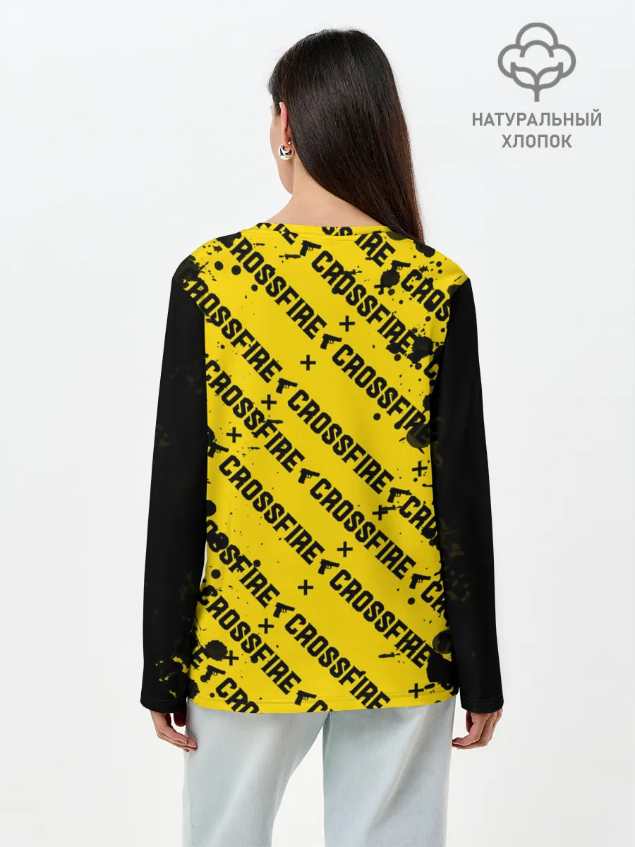 Лонгслив женский. Хлопок / Cross fire
