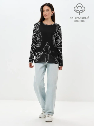 Лонгслив женский. Хлопок / Дорога в некуда