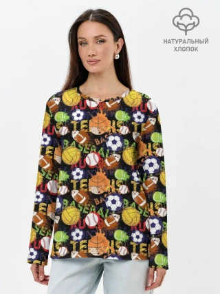 Лонгслив женский. Хлопок / Игра в Мяч