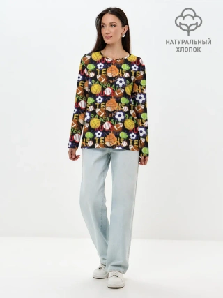 Лонгслив женский. Хлопок / Игра в Мяч