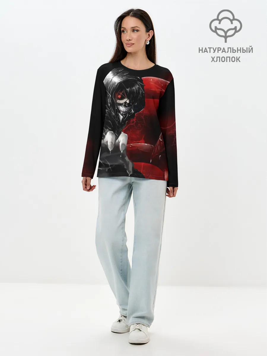 Лонгслив женский. Хлопок / Kaneki Ken Kakuja