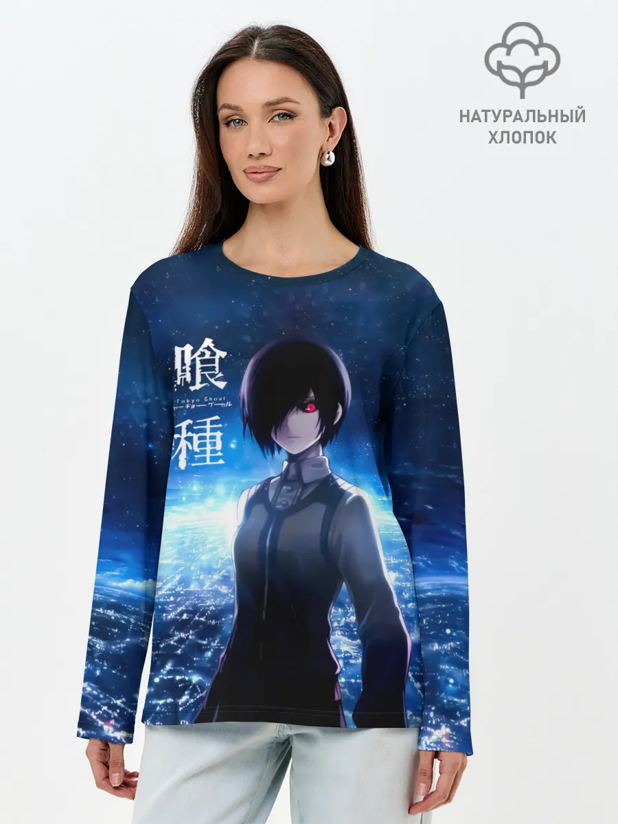 Лонгслив женский. Хлопок / Тоука Киришима на охоте
