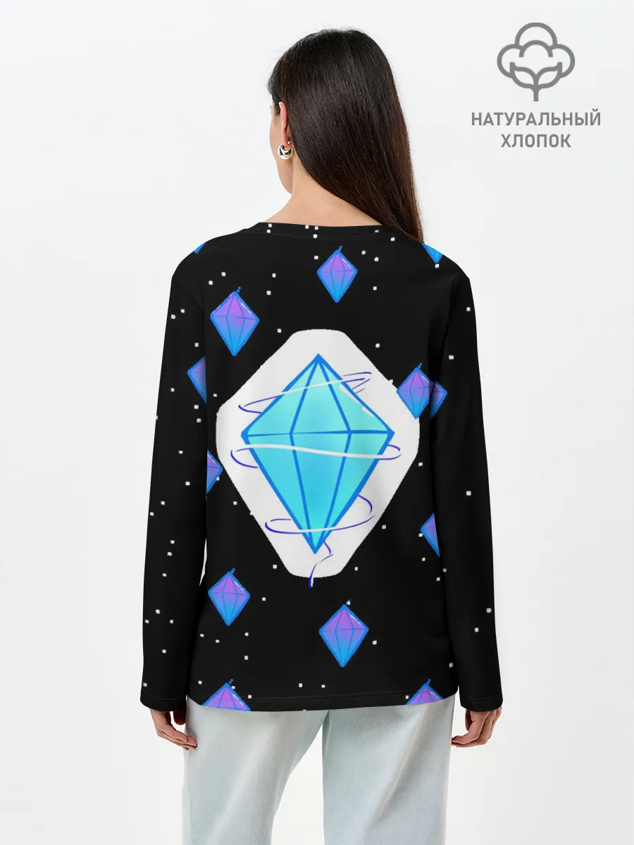 Лонгслив женский. Хлопок / Алмаз