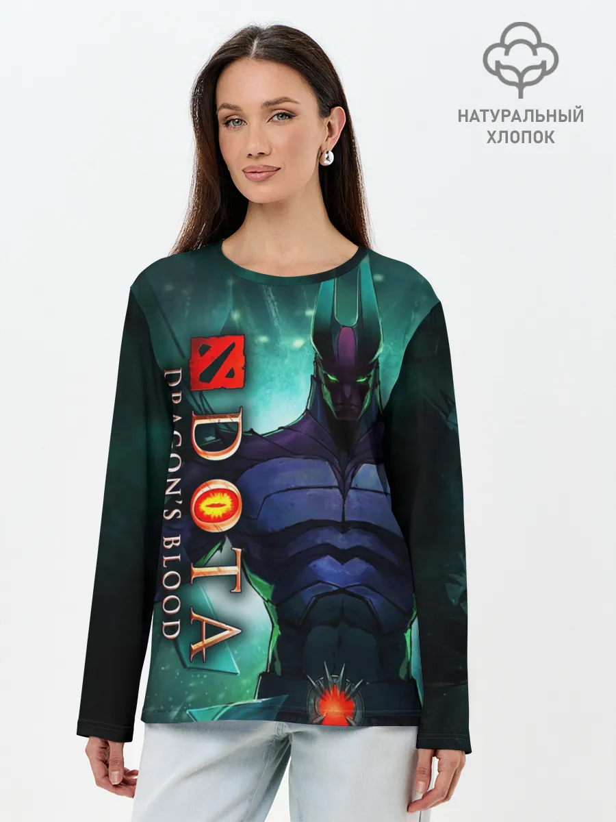Лонгслив женский. Хлопок / DOTA: Кровь дракона