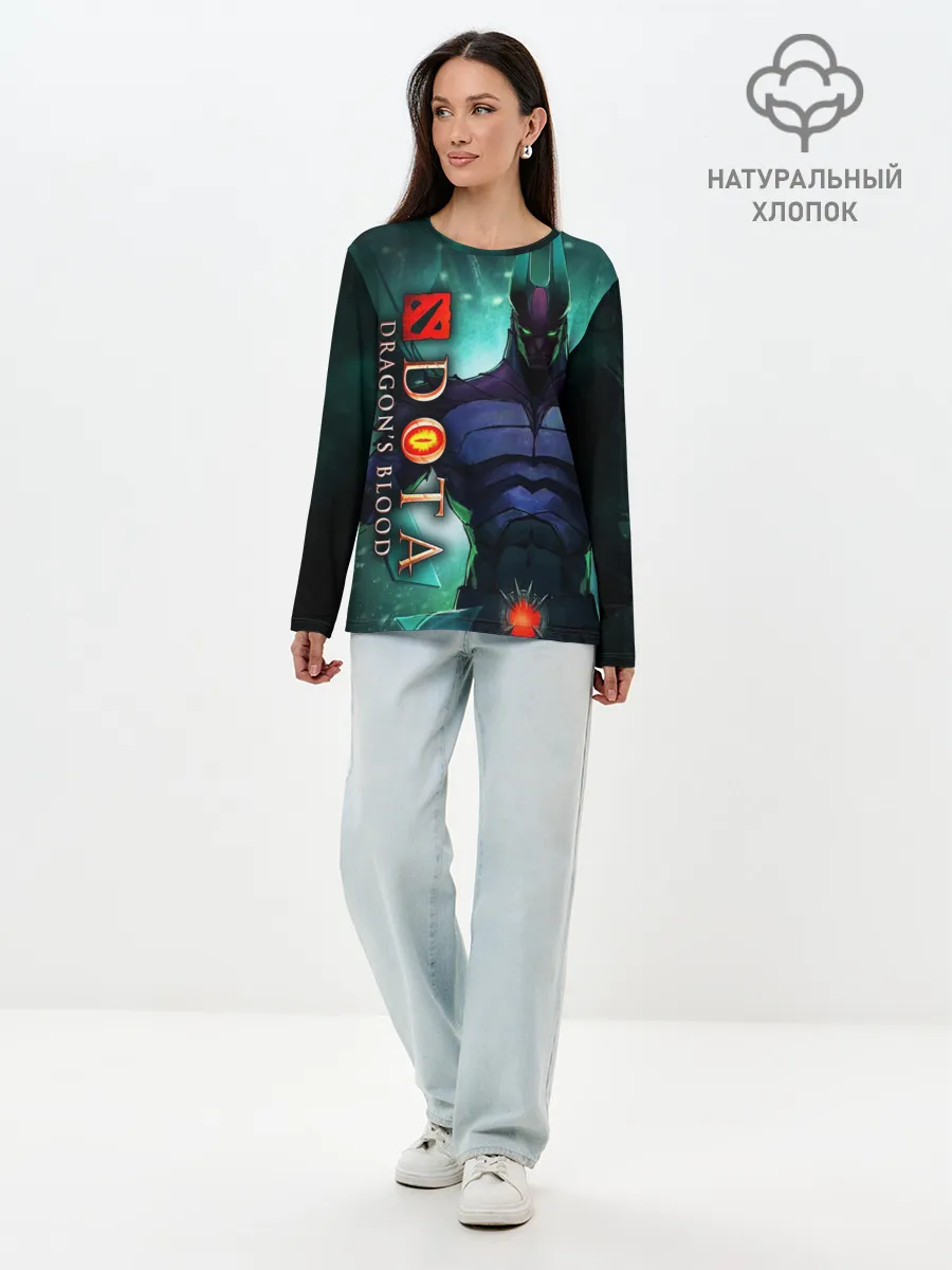 Лонгслив женский. Хлопок / DOTA: Кровь дракона