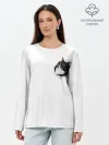Лонгслив женский. Хлопок / КОТ В СЕРДЦЕ