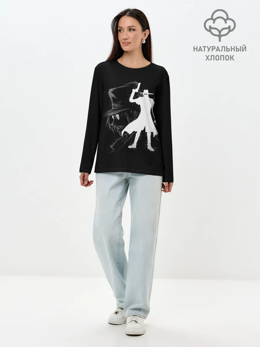 Лонгслив женский. Хлопок / Силуэт Hellsing