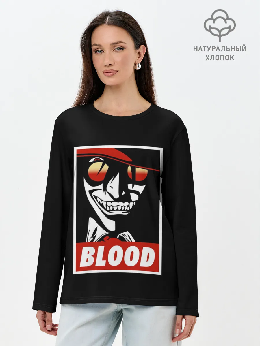 Лонгслив женский. Хлопок / Алукард Blood
