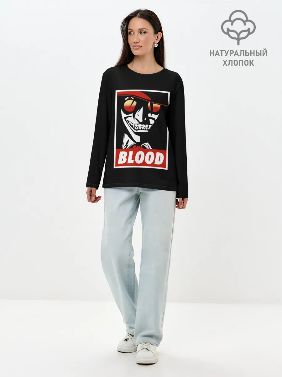 Лонгслив женский. Хлопок / Алукард Blood