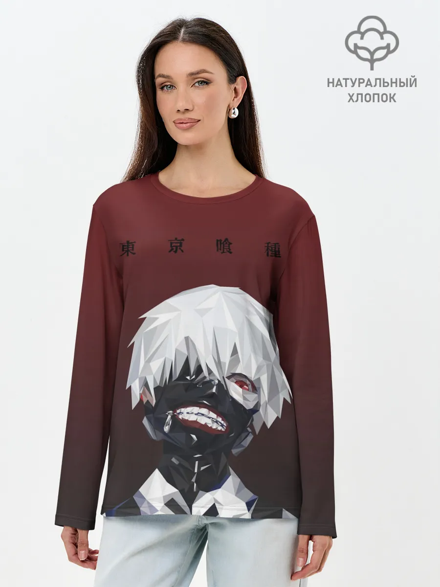 Лонгслив женский. Хлопок / Канеки Кен Токийский гуль