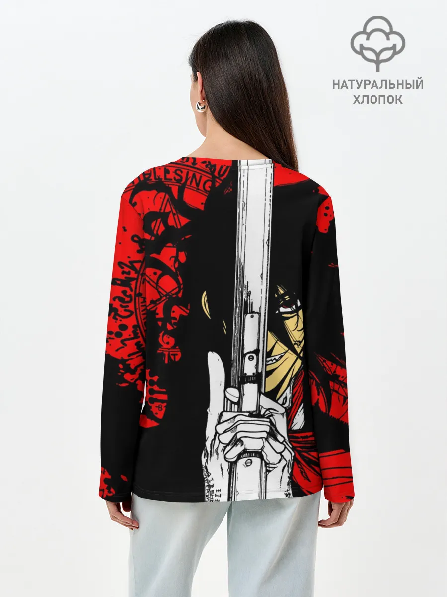 Лонгслив женский. Хлопок / Алукард - Хеллсинг