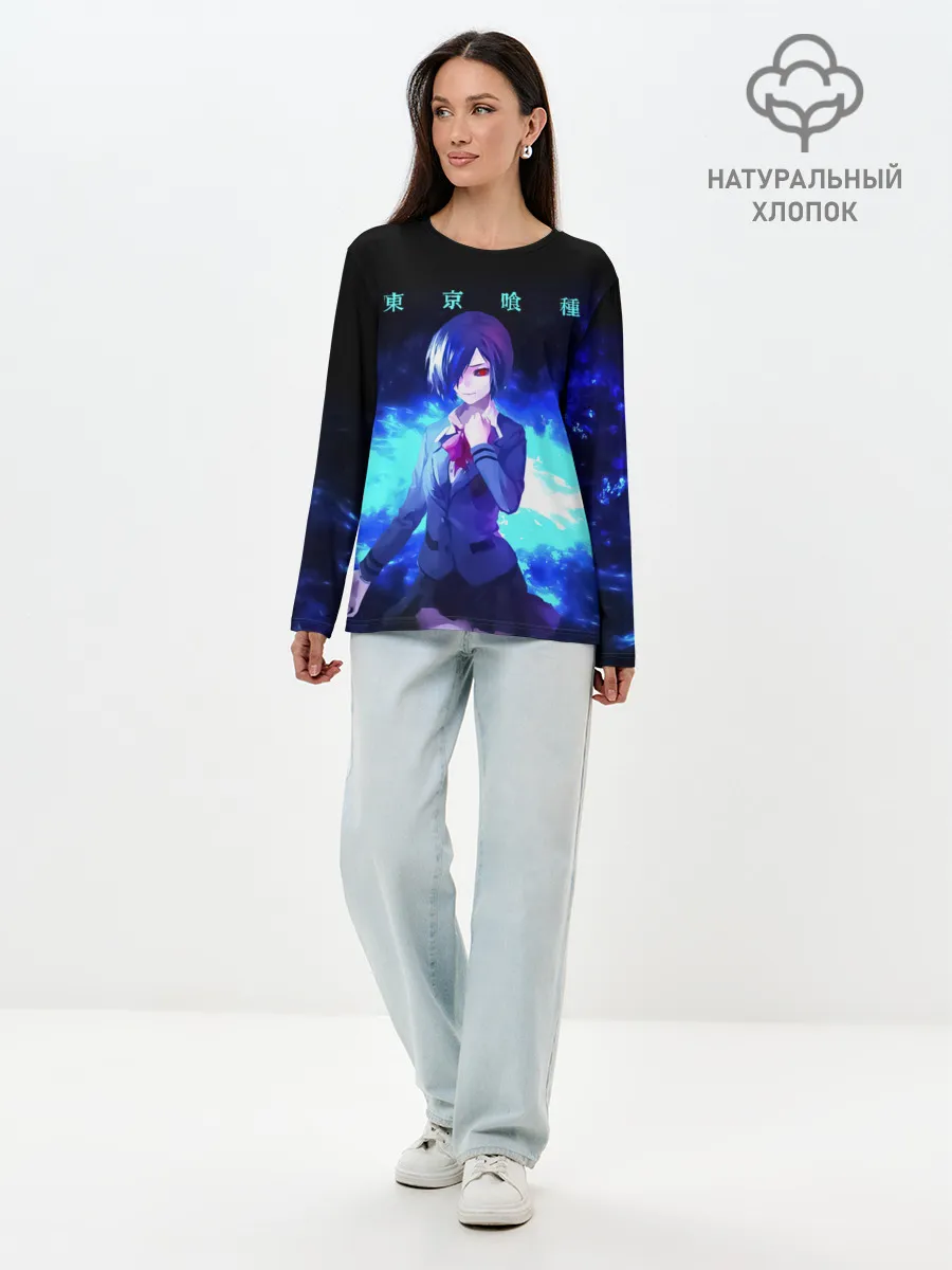 Лонгслив женский. Хлопок / Гуль Киришима