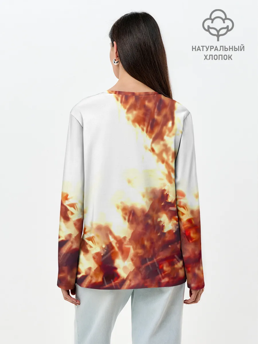 Лонгслив женский. Хлопок / Канеки Кен в огне