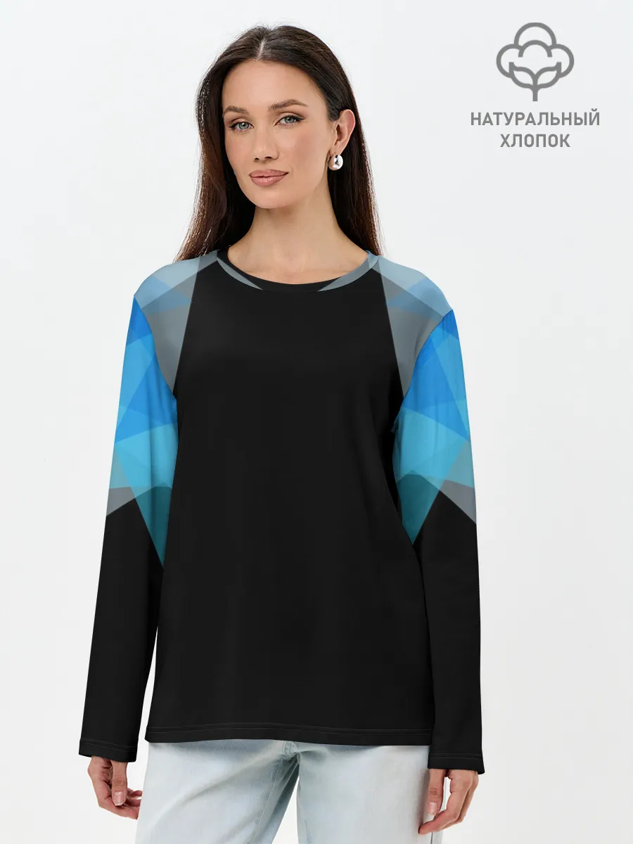 Лонгслив женский. Хлопок / Геометрия