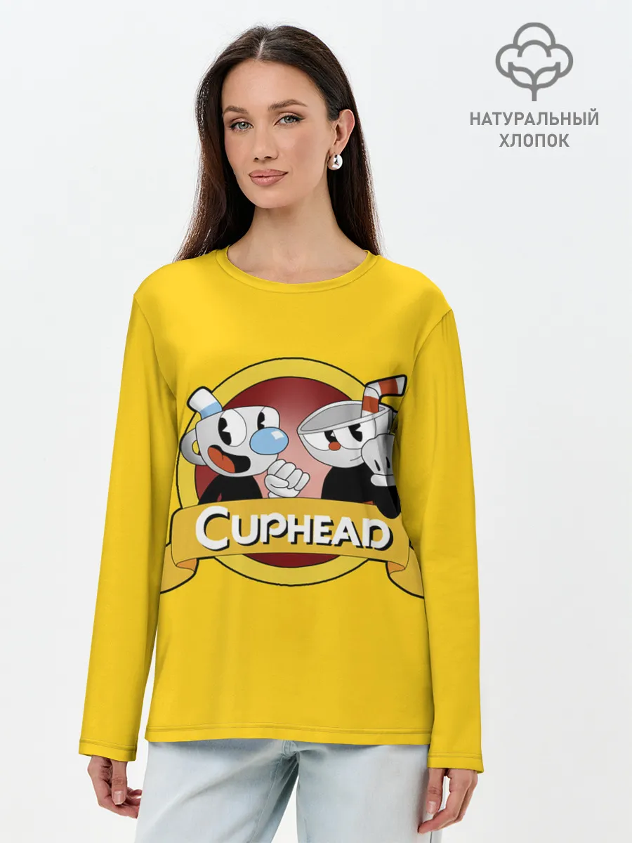 Лонгслив женский. Хлопок / CUPHEAD / КАПХЕД.