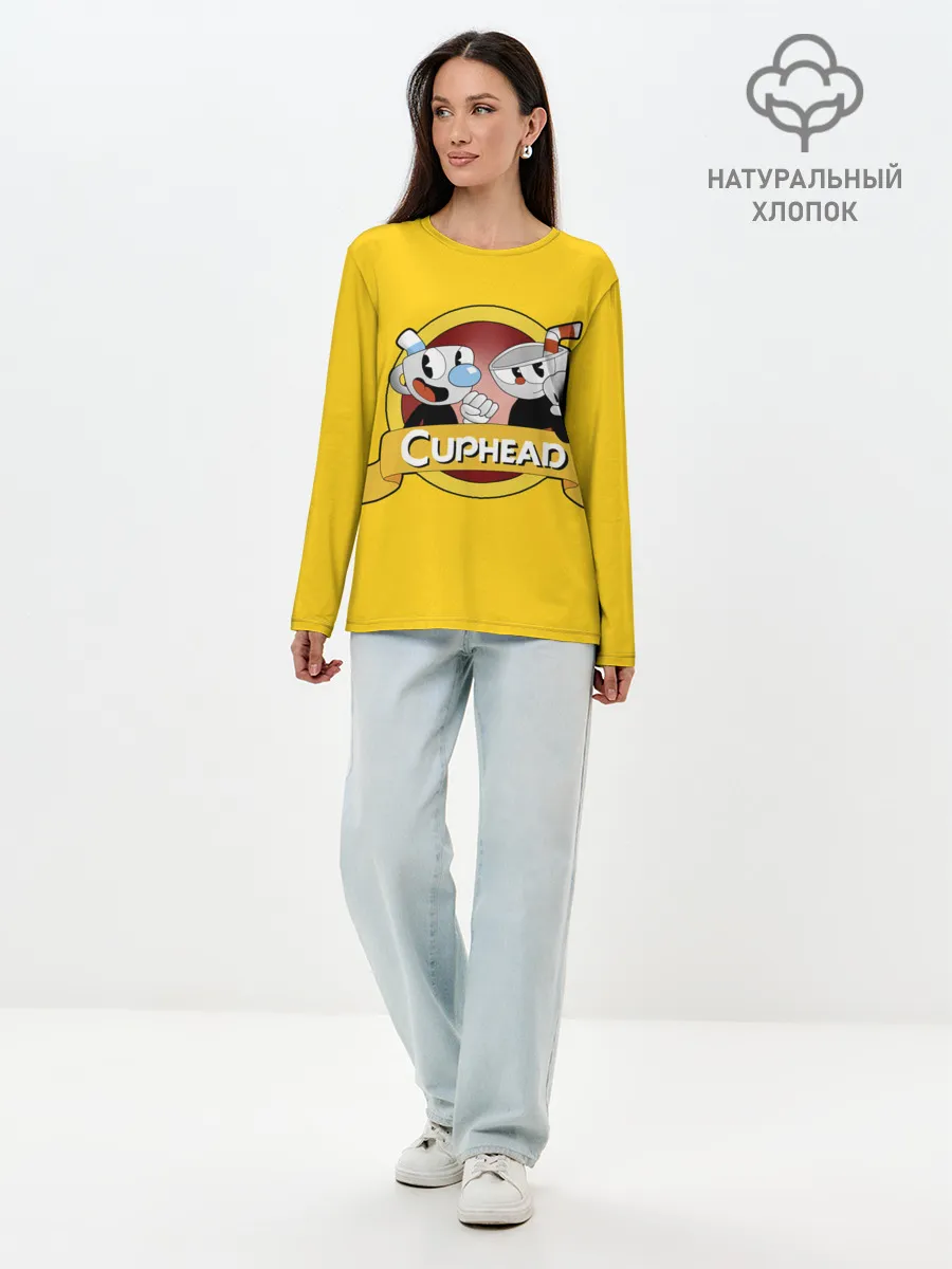 Лонгслив женский. Хлопок / CUPHEAD / КАПХЕД.