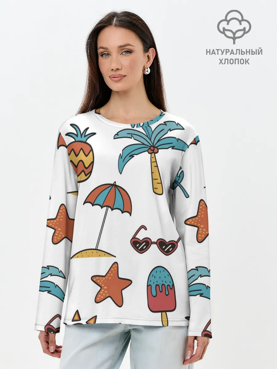 Лонгслив женский. Хлопок / Summer with love