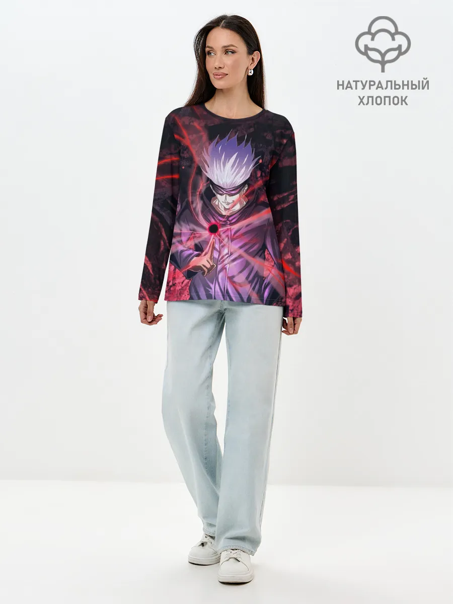 Лонгслив женский. Хлопок / Satoru Gojo | Jujutsu Kaisen