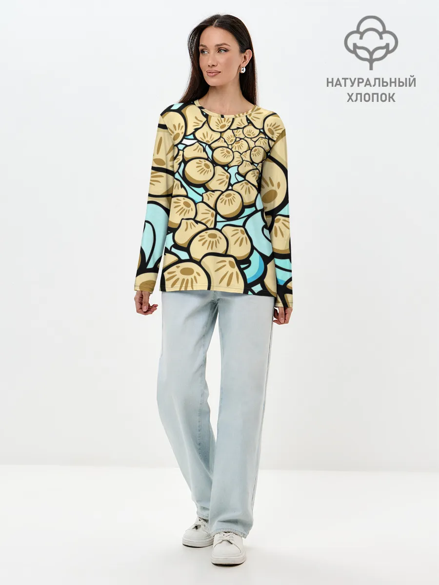 Лонгслив женский. Хлопок / Нежная бууза