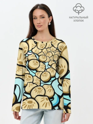 Лонгслив женский. Хлопок / Нежная бууза
