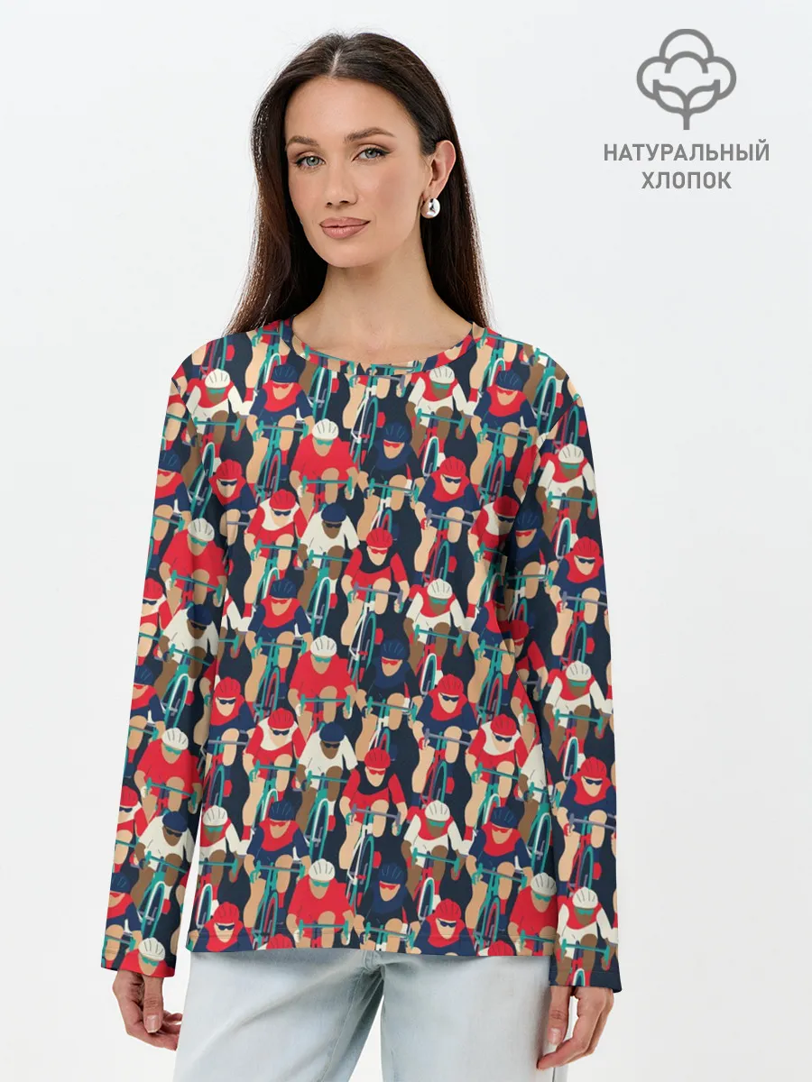 Лонгслив женский. Хлопок / Велогонка