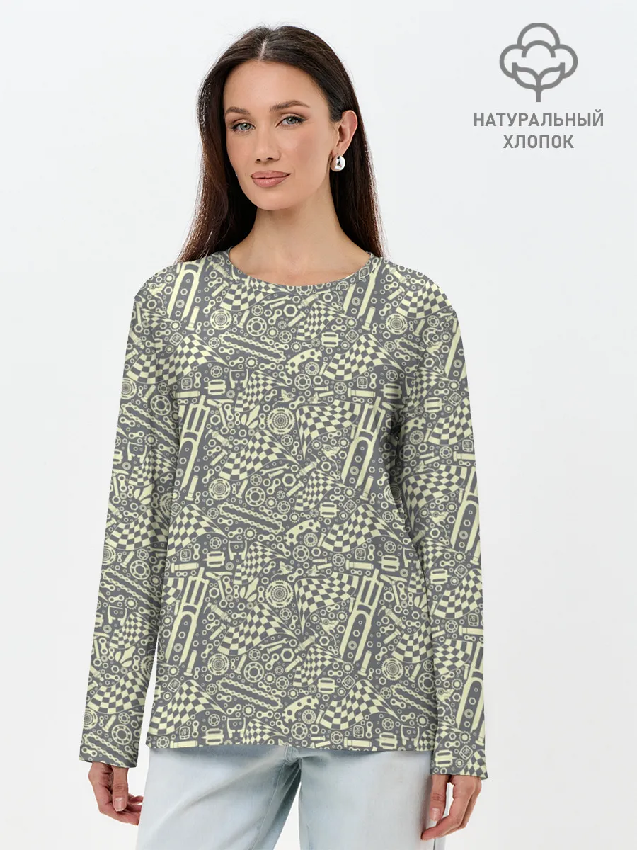 Лонгслив женский. Хлопок / Велозапчасти