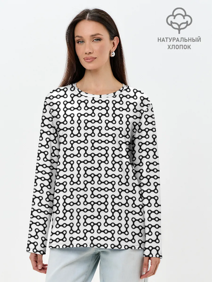 Лонгслив женский. Хлопок / Велосипедная цепь