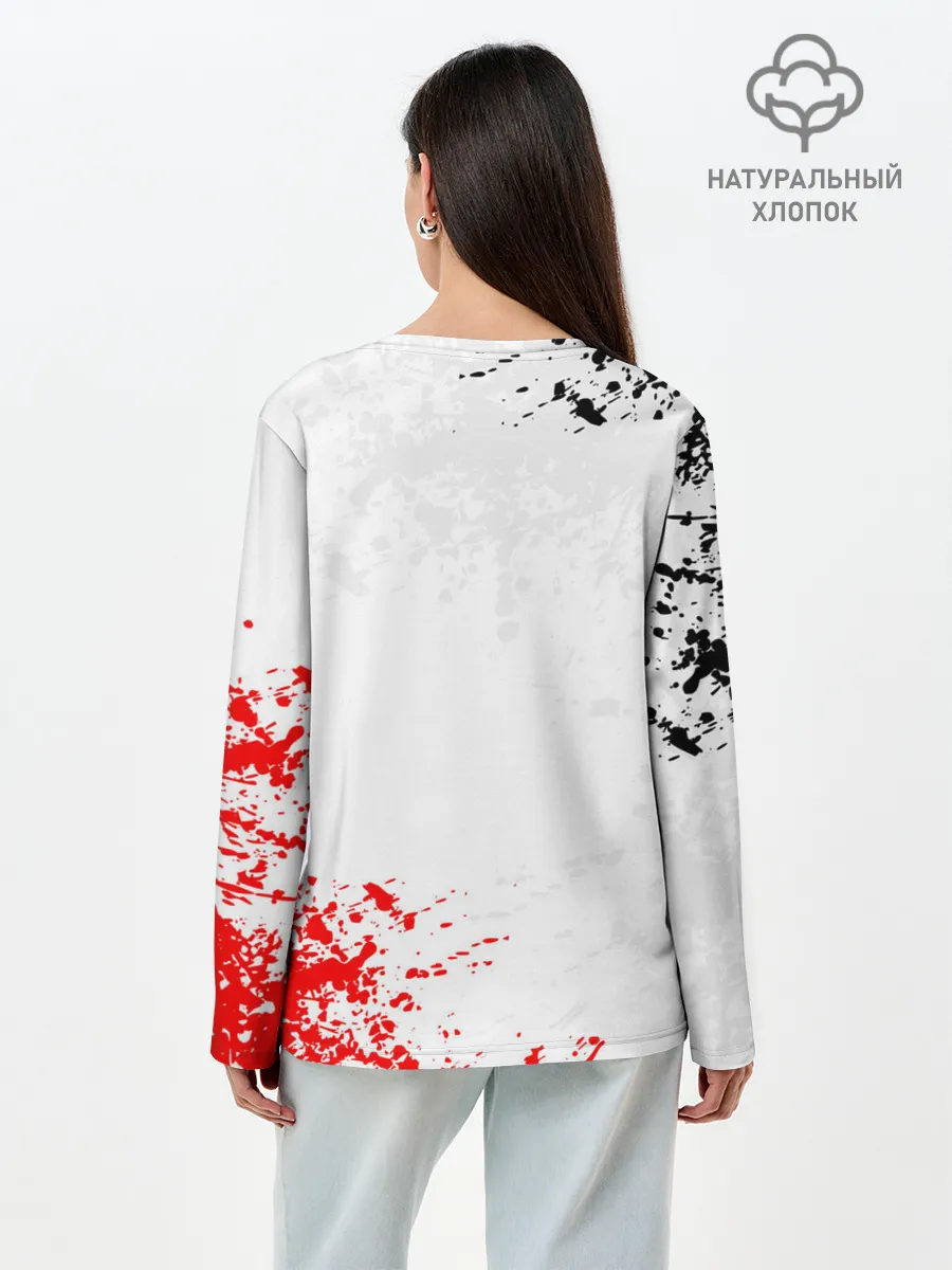 Лонгслив женский. Хлопок / Берсерк в круге