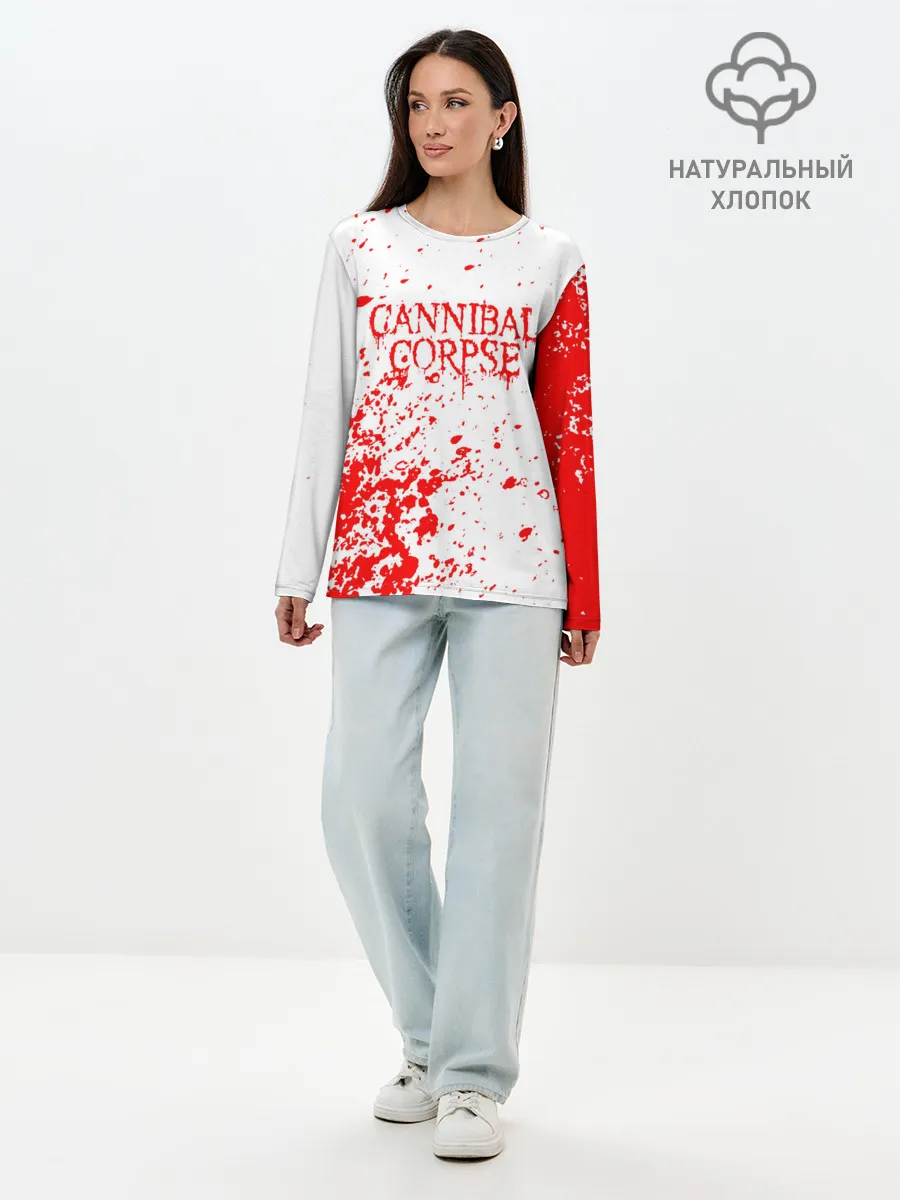 Лонгслив женский. Хлопок / cannibal corpse.