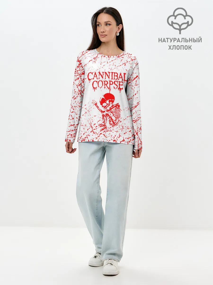 Лонгслив женский. Хлопок / cannibal corpse